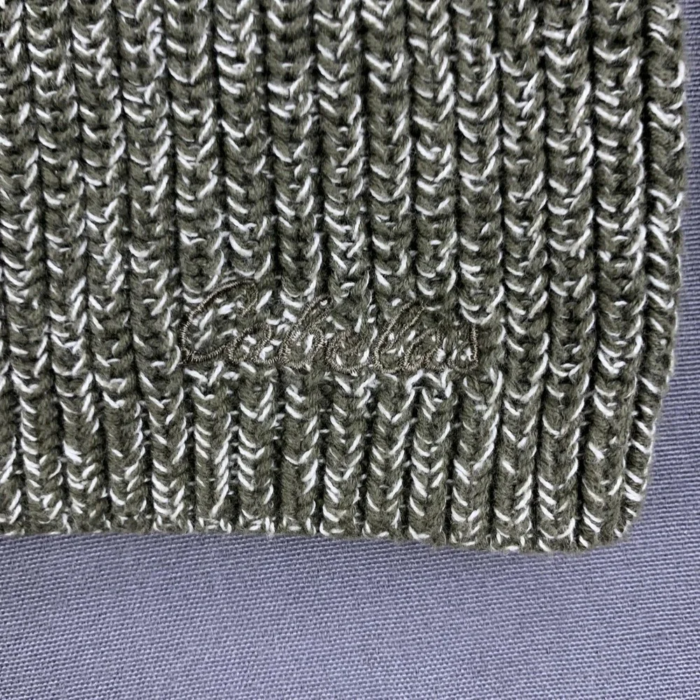 Cabela's Sweater Men LG Brown Shawl Cotton Marled Rib Knit Pullover Stockinette‎